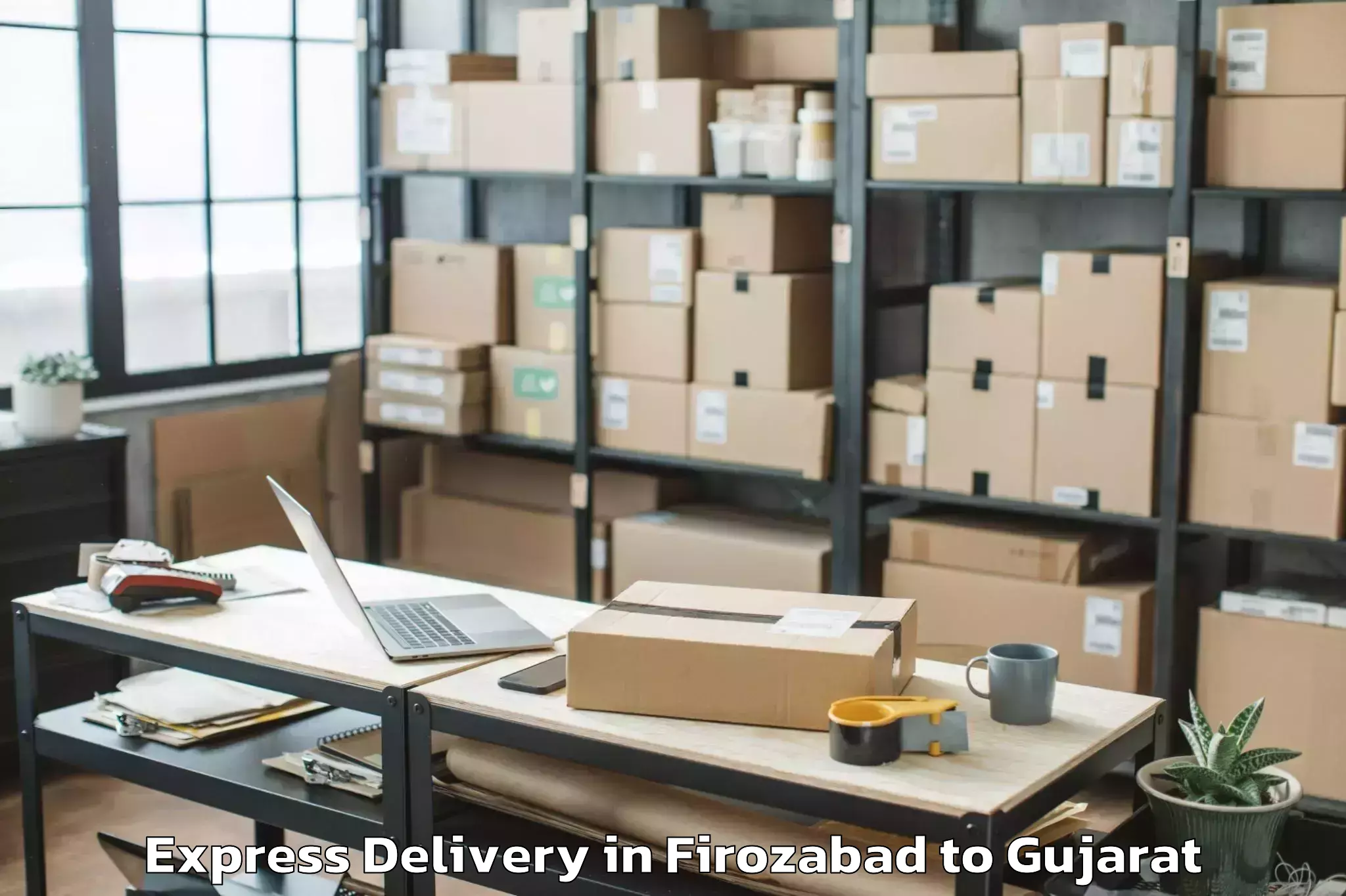 Top Firozabad to Kadodara Express Delivery Available